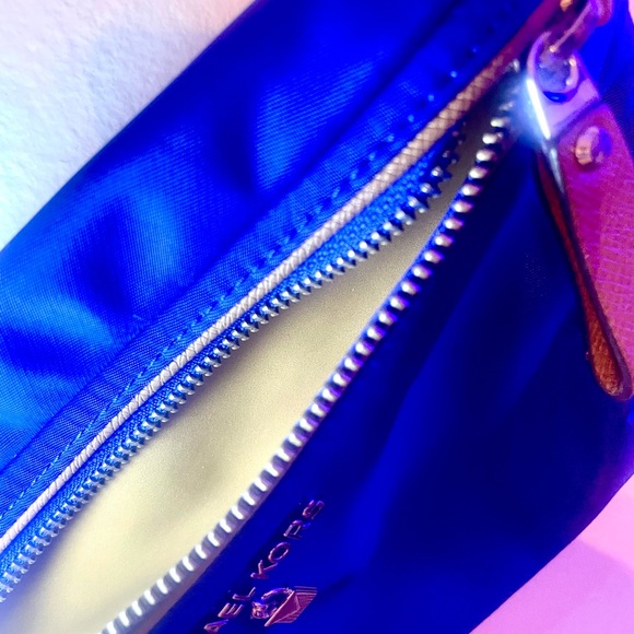 Michael Kors royal Blue and gold Crossbody Bag with Gold Accents - Picture 4 of 10